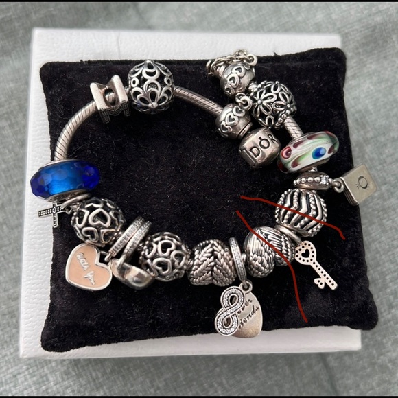 Updated: Pandora bracelet with charms - Picture 1 of 1